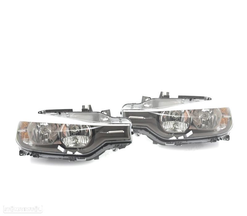 FARÓIS BMW F30 F31 11-15 FUNDO PRETO - 1