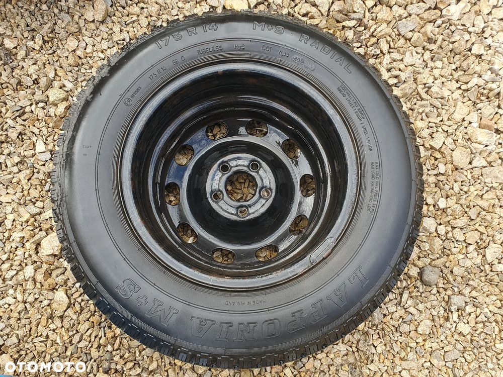 VOLKSWAGEN R14 KOŁO ZAPASOWE ORYGINALNA FELGA VW 14" 6J ET38 5X100 1J0601027P OPONA 175/R14 LAPPONIA M+S - 5