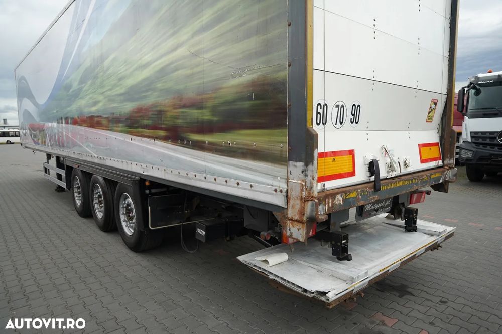 LeciTrailer CONTAINER / ELEVATOR PALFINGER 2.500 KG / AXĂ RIDICATĂ / SAF / PODEA REZISTENTĂ / OBLOANĂ RULOU - 11