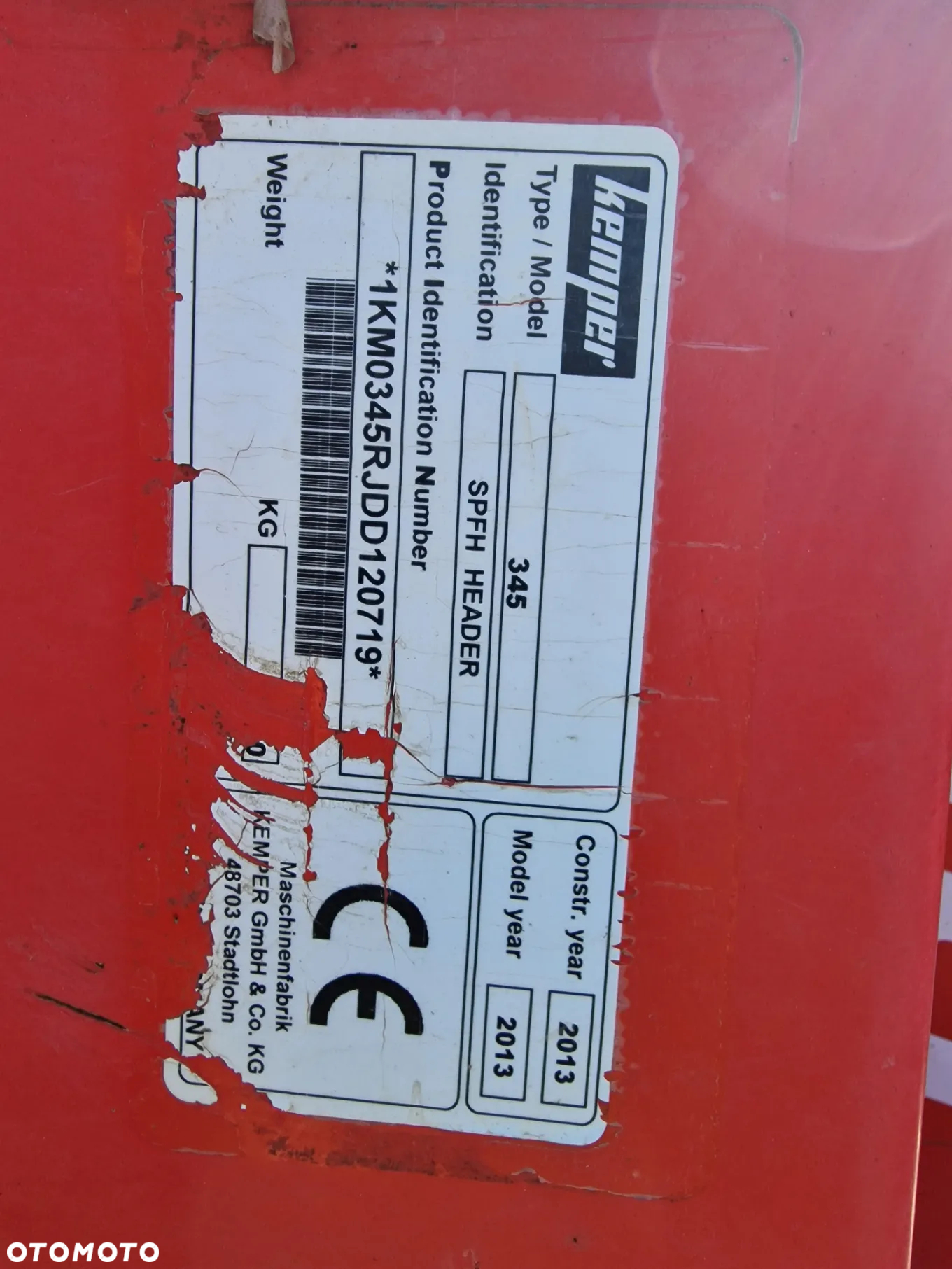 Kemper 345, 2013rok, 6 rzędy - 6