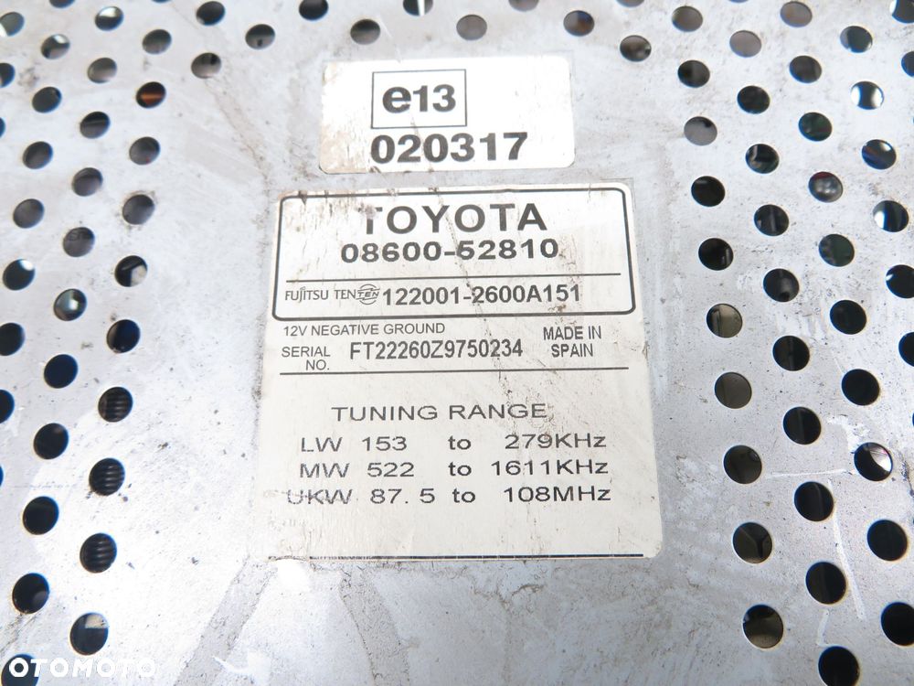 RADIO KASETA TOYOTA YARIS I 0860052810 1220012600A151 - 4