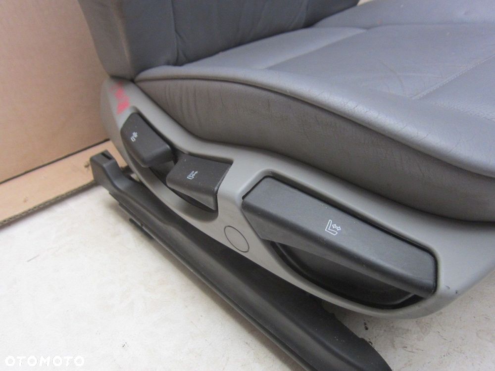 BMW 3 E46 SEDAN KOMBI FOTEL PASAŻERA PRAWY SZARY SZARA SKÓRA SKÓRZANY - 6