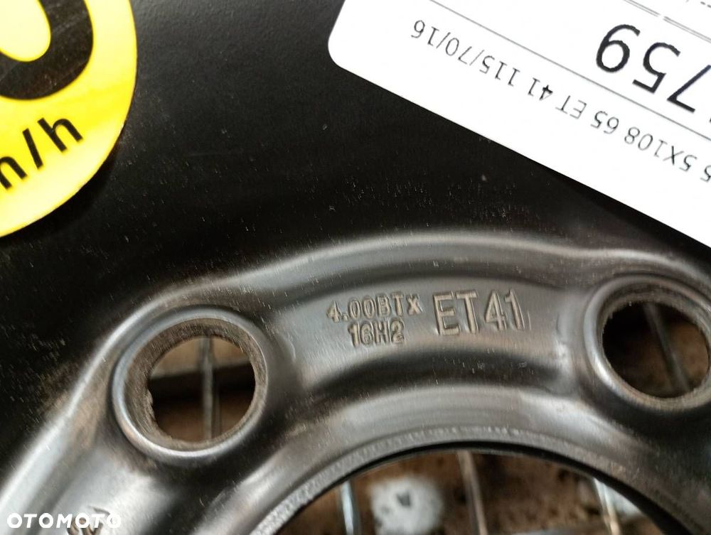 KOŁO DOJAZDOWE 15 5X108 65 ET 41 115/70/16 - 7