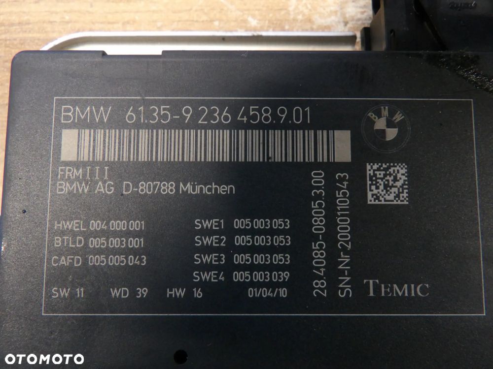 BMW - F01 - MODUŁ , STEROWNIK ŚWIATEŁ - 9236458 - 2