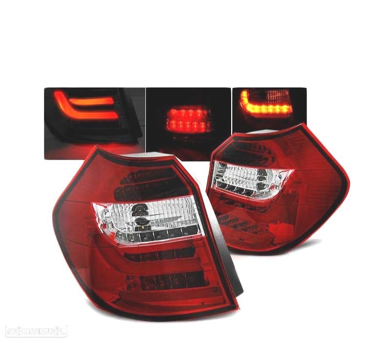 FAROLINS TRASEIROS BMW E87 E81 04-07 BAR LED VERMELHO - 1