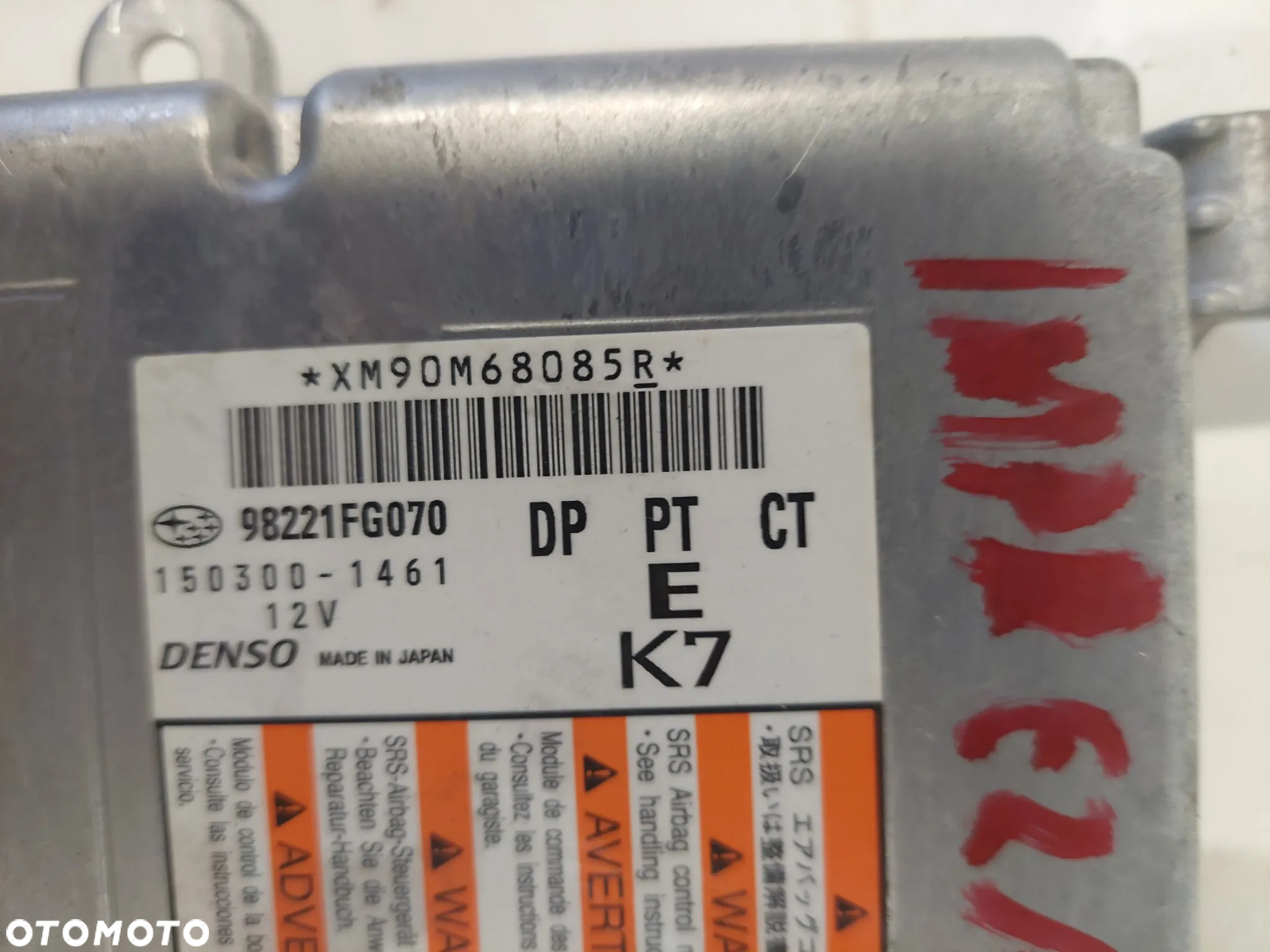 SUBARU IMPREZA 08-12 SENSOR AIR BAG 98221FG070 - 2
