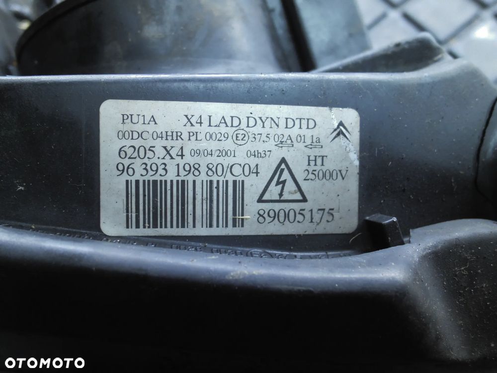 Lampa przód prawy Citroen C5 Xenon EUROPA EUROPA 9639319880 - 4