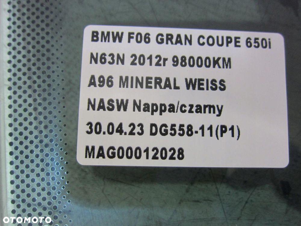BMW 6 F06 GRAN COUPE SZYBA BOCZNA DRZWI PRAWYCH PRZEDNICH PRAWA 51337275396 - 6