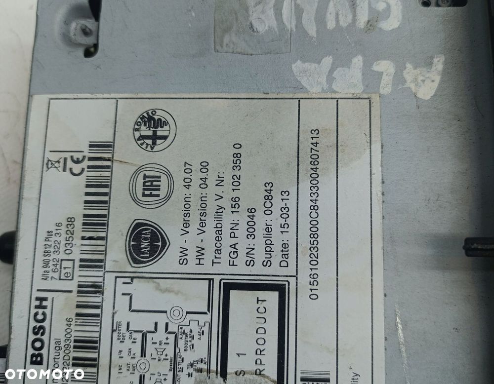RADIO ALFA ROMEO GIULIETTA  1561023580 - 4