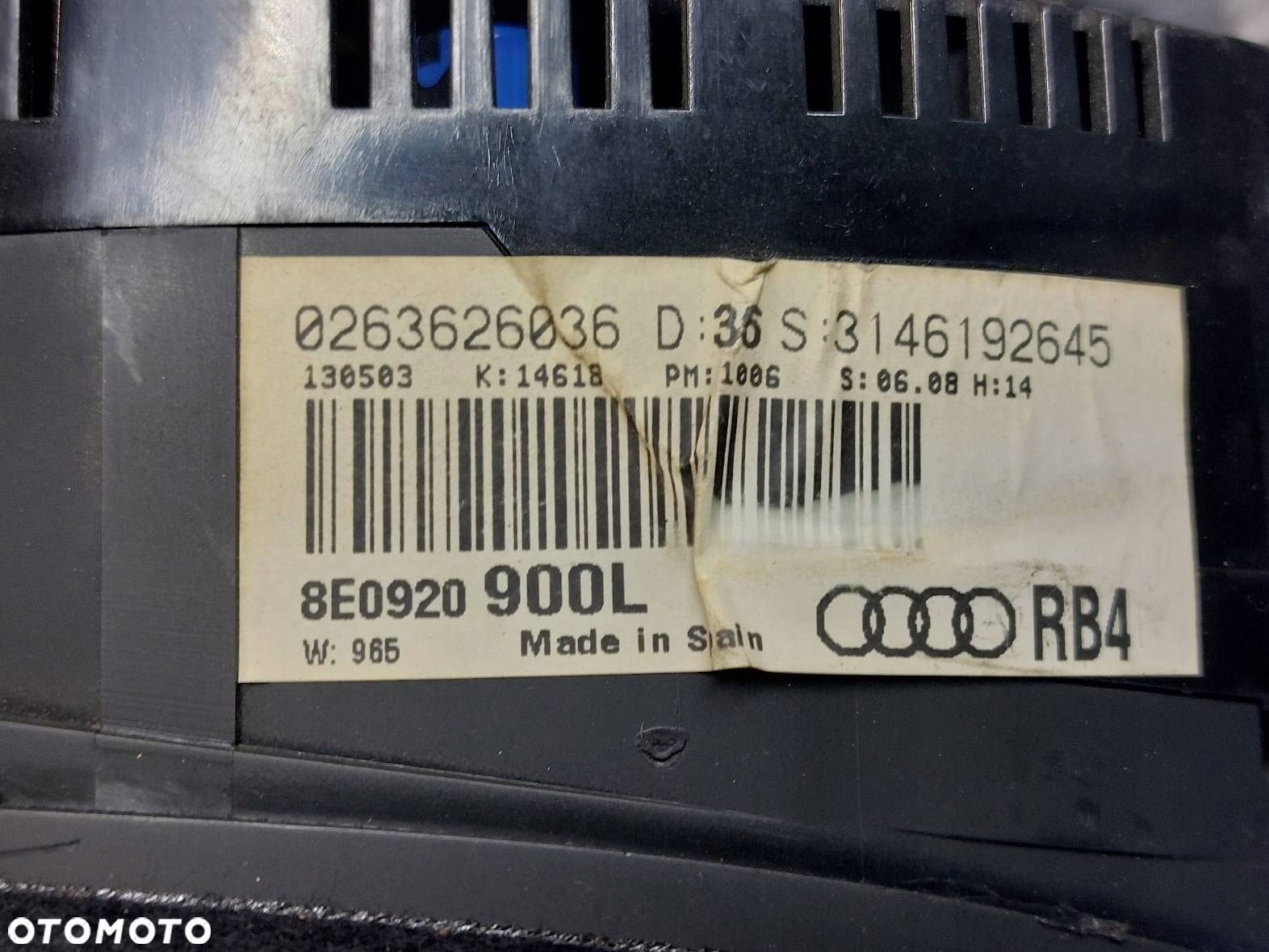 ZESTAW STARTOWY AUDI A4 B6 1.6 8V 8E0906018AH 8E0907279C 4B0905851G - 9