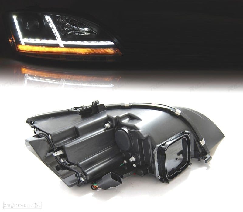 FARÓIS XENON COM LUZ DIURNA LED DINAMICOS AUDI TT 8J 06-10 FUNDO PRETO - 2