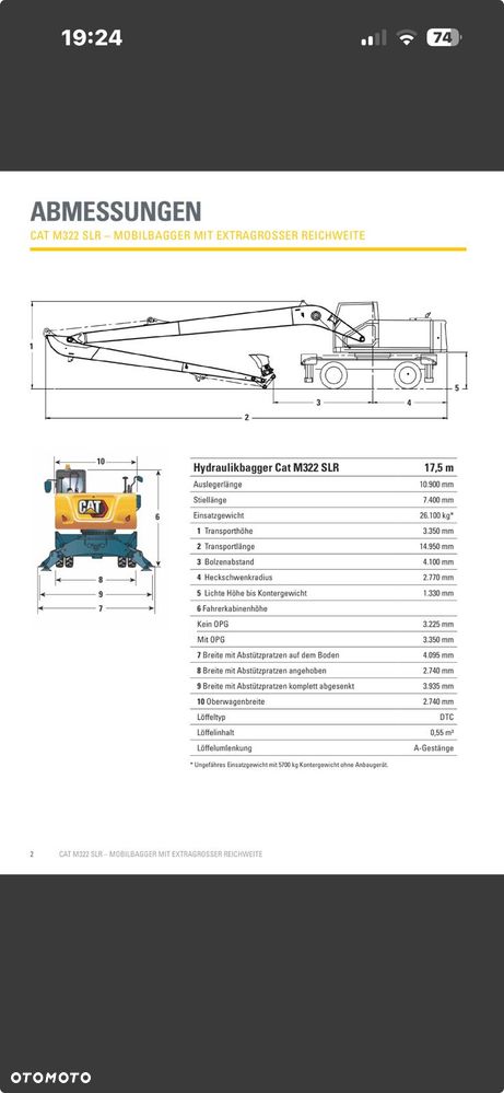 Caterpillar M322 LONG REACH 18M, 2025r, 971 MTH, JAK NOWY, 27 TON, TRIMBLE 3D EATWORKS - 12