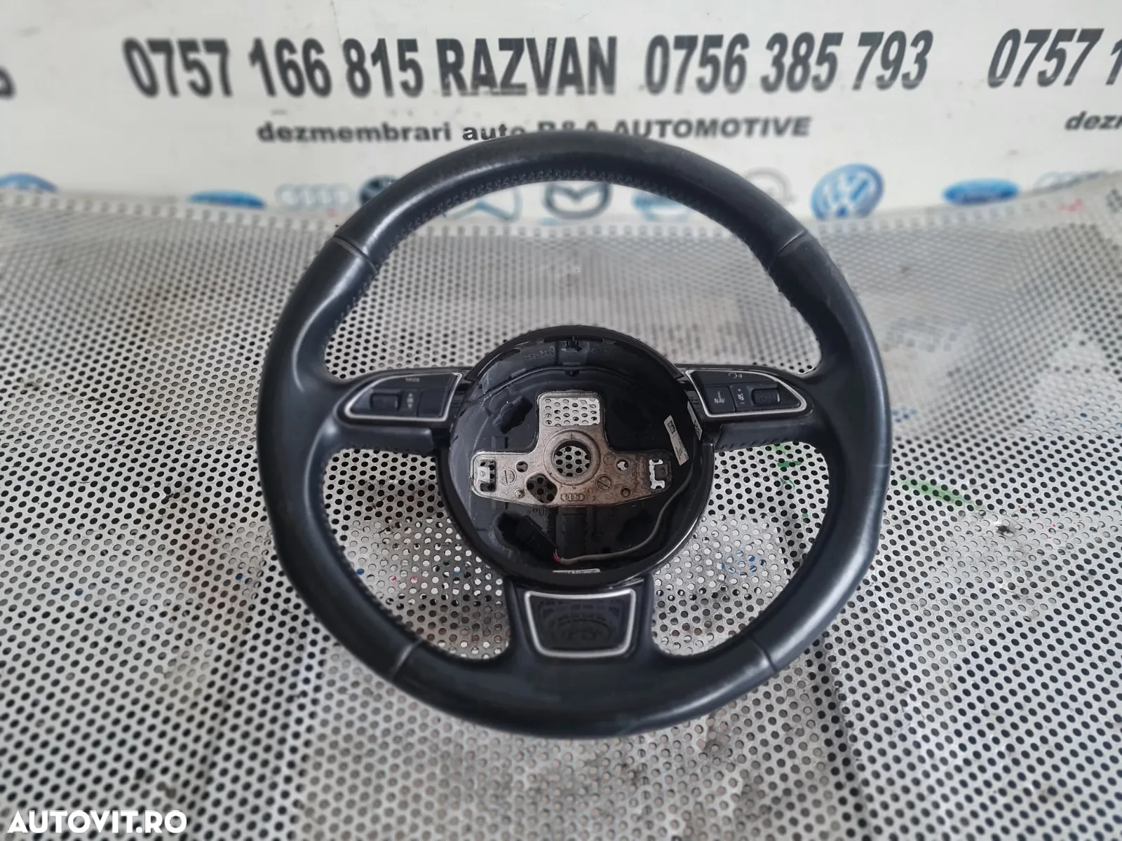 Volan Din Piele Cu Comenzi Airbag Rotund Audi A4 B8 Q3 Q5 A5 2.0 Tdi Euro 5 Cod Motor CJC Cutie Aut - 3