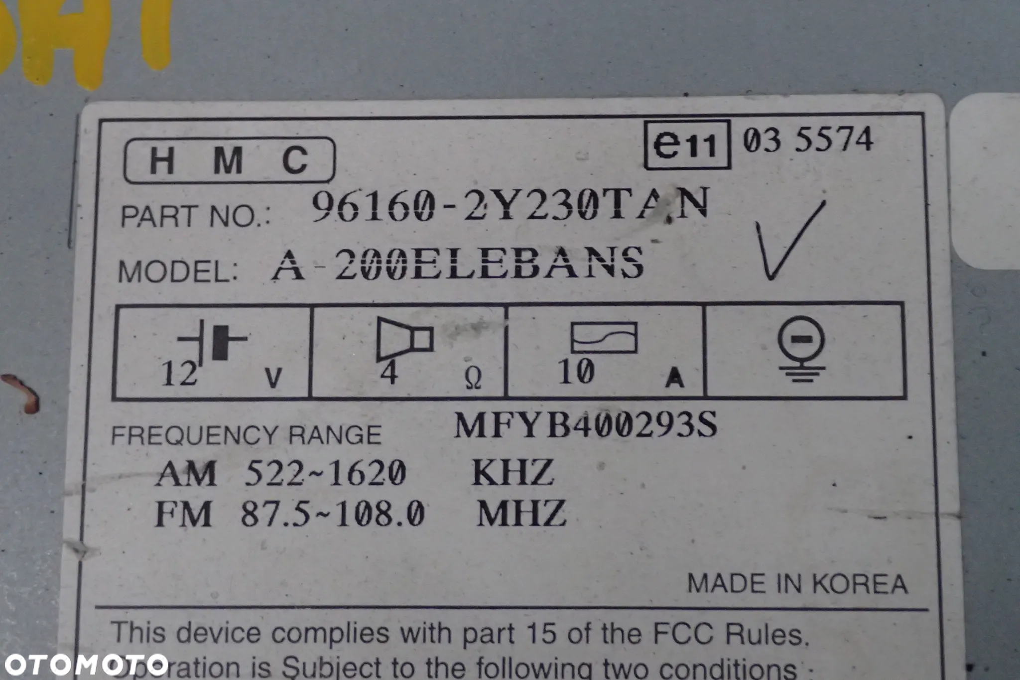 RADIO NAWIGACJA BLUETOOTH HYUNDAI IX 35 96160-2Y230TAN - 4