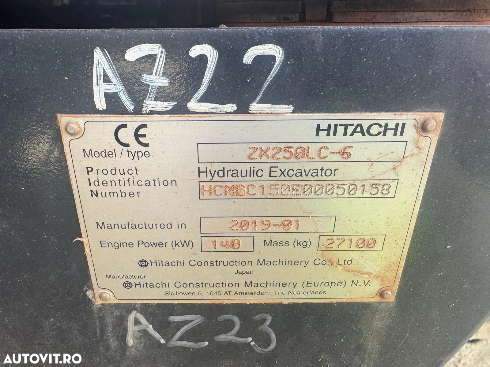 Hitachi Zaxis ZX 250 LC -6 Excavator pe șenile - 7