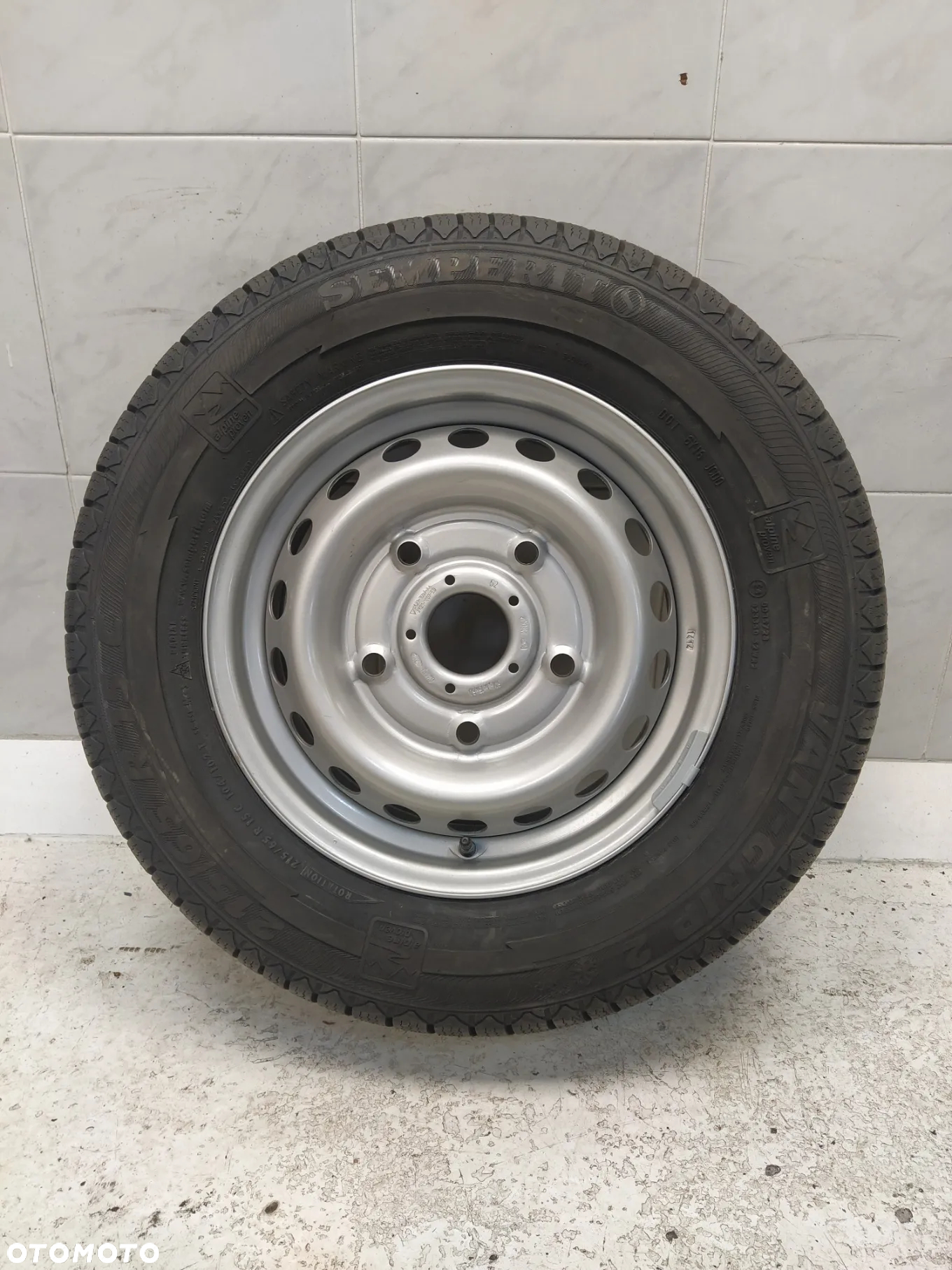 FORD TRANSIT CUSTOM 6,5x15 ORYGINALNE FELGI STALOWE R15 ET60 5X160 OPONY SEMPERIT 215/65 KOŁA ZIMA BIEŻNIK ok 10.5mm - 5