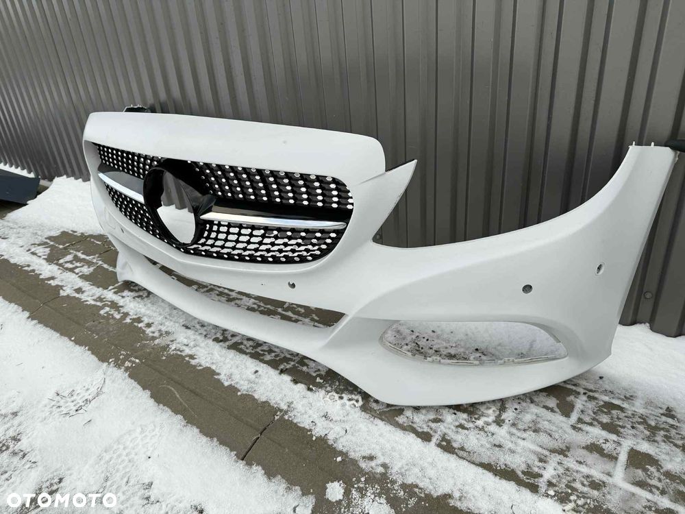 Mercedes C-klasa W205 Zderzak przód przednia Grill biały mat 6xPDC 2014-18r - 7