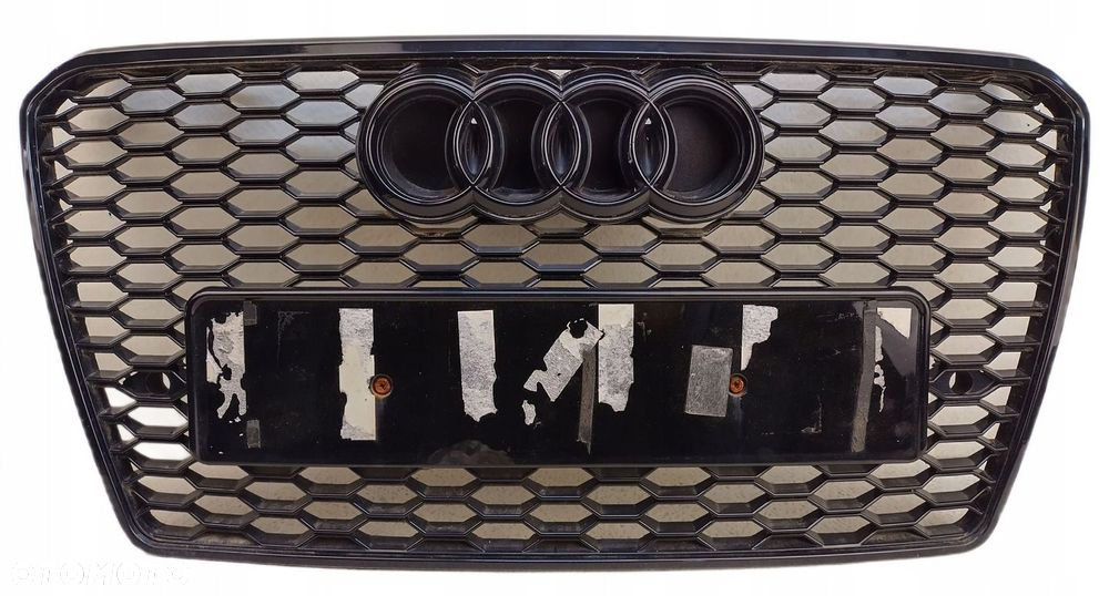 AUDI A7 C7 10-14 S-LINE GRILL ATRAPA ZDERZAKA CZARNY POŁYSK WZÓR RS7 - 1