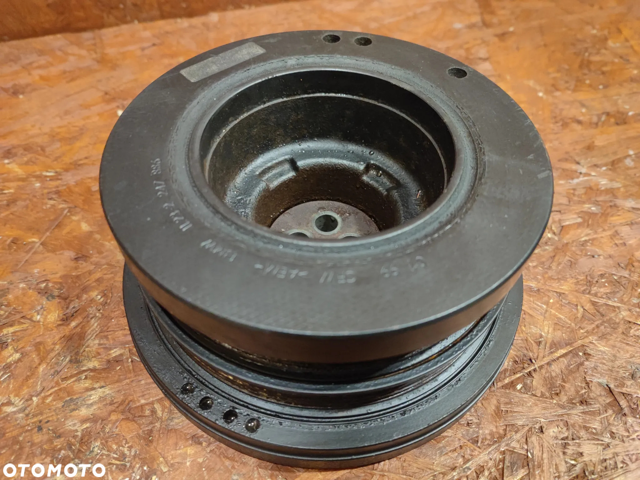 BMW E39 / E38 / E53 ORYGINALNE KOŁO PASOWE WAŁ / TŁUMIK DRGAŃ GUMOWE WAŁU DO SILNIKÓW GAMY M57D25 / M57D30 ( 184KM ) EURO 3 O NR. 11 23 2 247 890 / 11 23 2 247 886 OEM W DOBRYM STANIE - 5