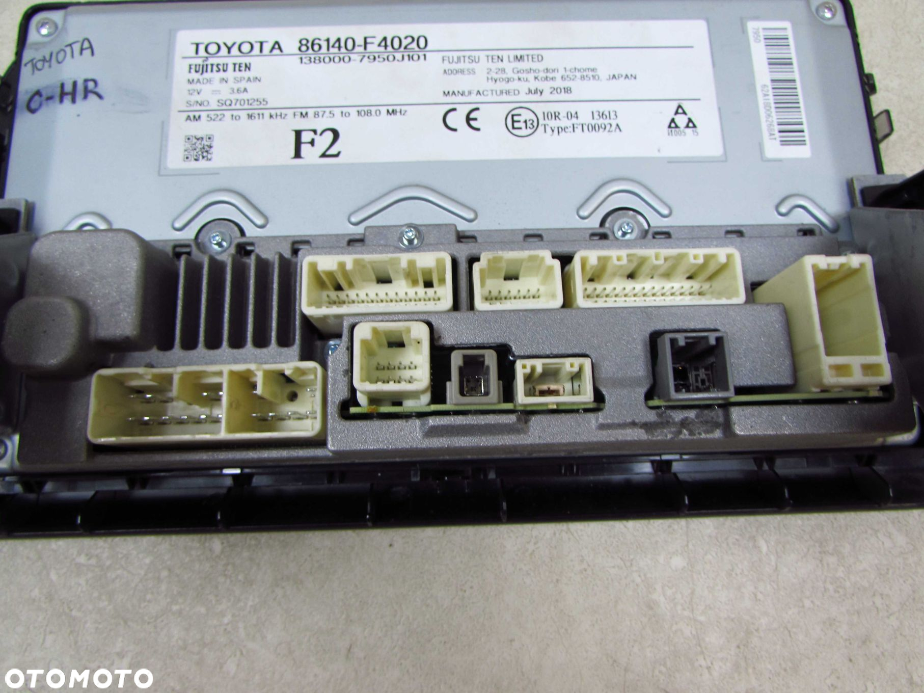 TOYOTA CH-R CHR C-HR 16-22 EKRAN MONITOR WYSWIETLACZ RAMKA NAWIGACJI JBL 86140-F4020 EUROPA - 6