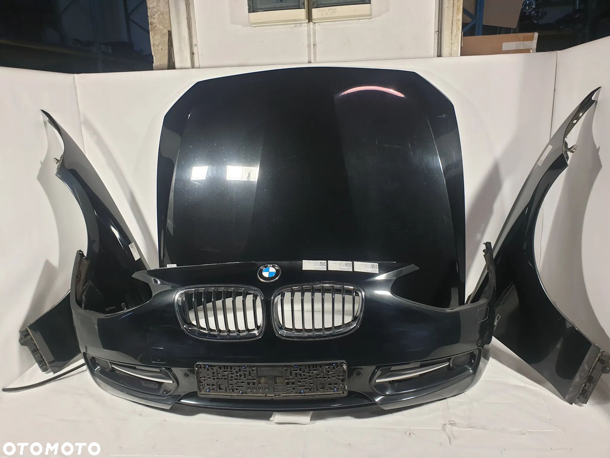 BMW 1  F20 F21 BŁOTNIK LEWY PRZÓD LEWY PRZEDNI  LAMPY LAMPA LEWA PRAWA LEWY PRAWY PRZÓD XENON ZDERZAK PAS PRZEDNI CHŁODNIC WZMOCNIENIE CZOŁOWE 475 BLACK SHAPPIRE JAK NOWY! POTESTOWY! - 1