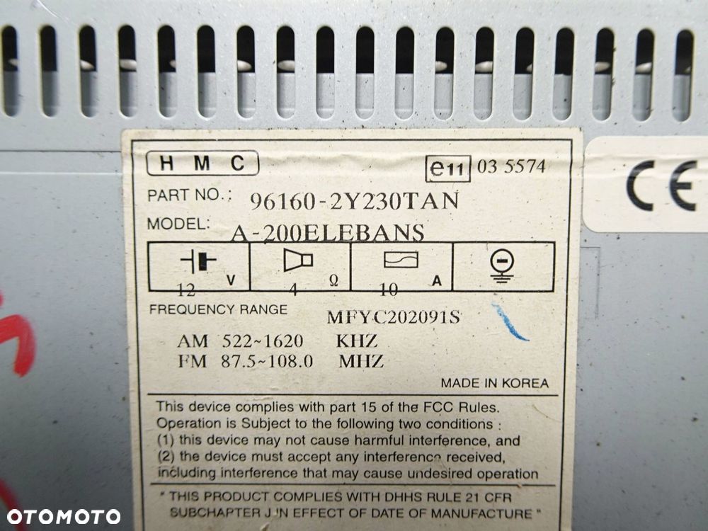 radio cd hyundai ix35 09-15r. 961602y230tan - 8
