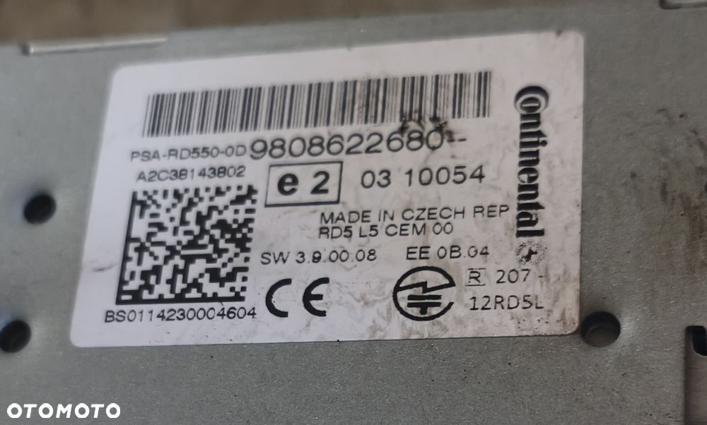 CITROEN C4 II 14r RADIO RADIOODTWARZACZ 9808622680 - 2