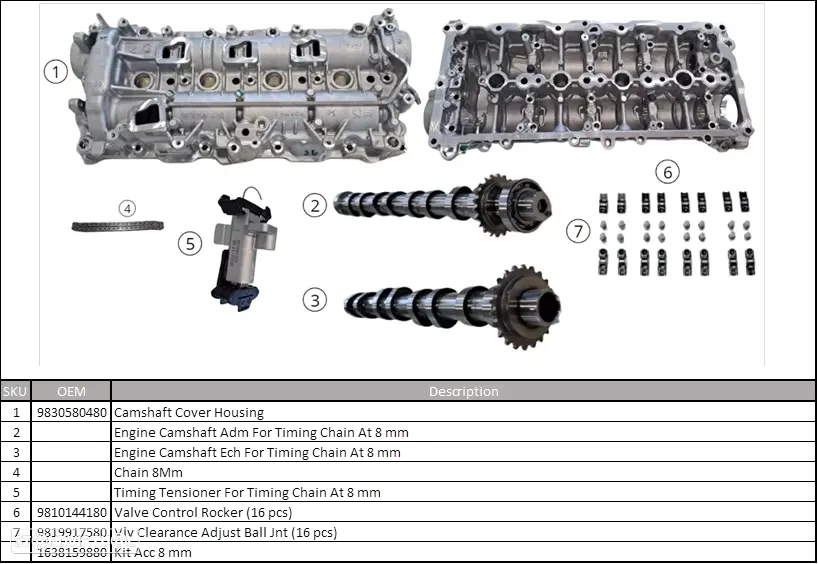 Cabeça cilindro arvore cames tensor Peugeot / Citroen 1638159880 - 3
