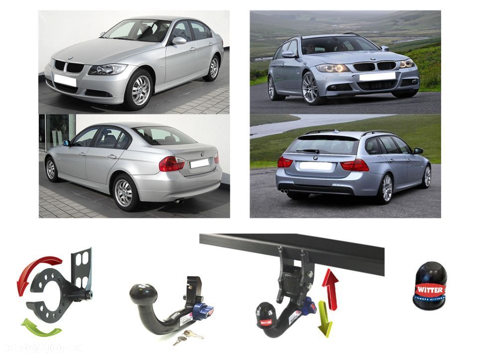 Hak Holowniczy Witter Automat Wypinany  BMW 3 III E90 Sedan Limuzyna 4D E91 Kombi E92 Coupe - 1