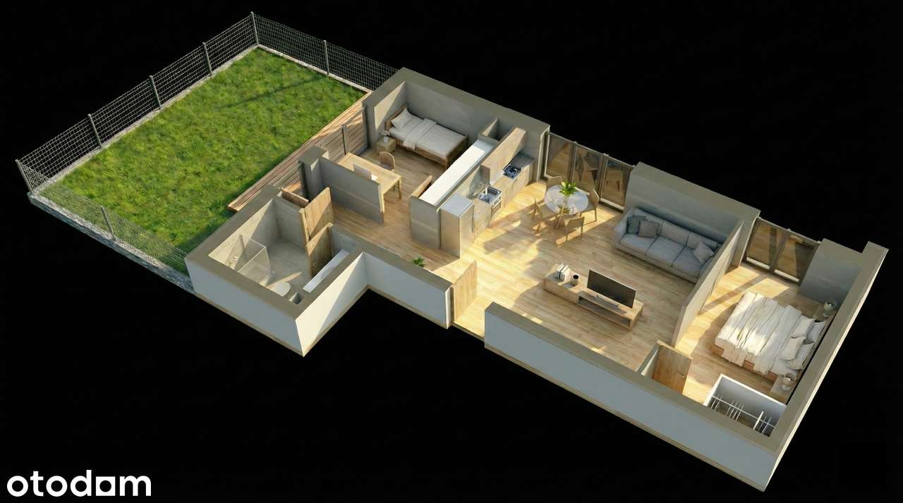 Apartament 1 - 52.40m2 + ogródek 31.21m2 - Łódzka 166 Częstochowa
