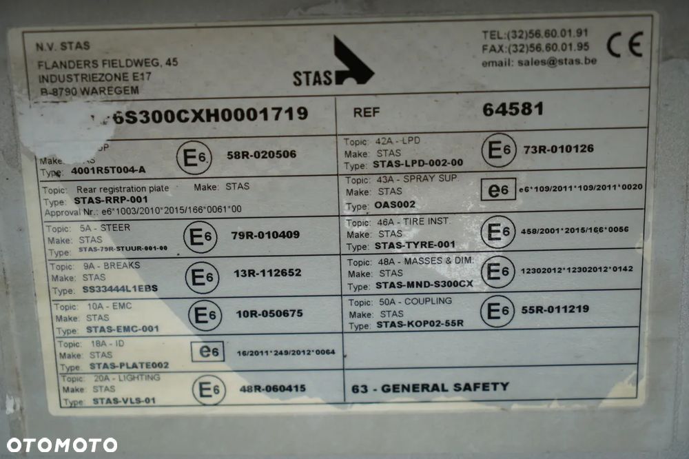 Stas WYWROTKA / 26m3 / ALUMINIOWA / OŚ PONOSZONA / SKRĘTNA  / OSIE SAF - 22