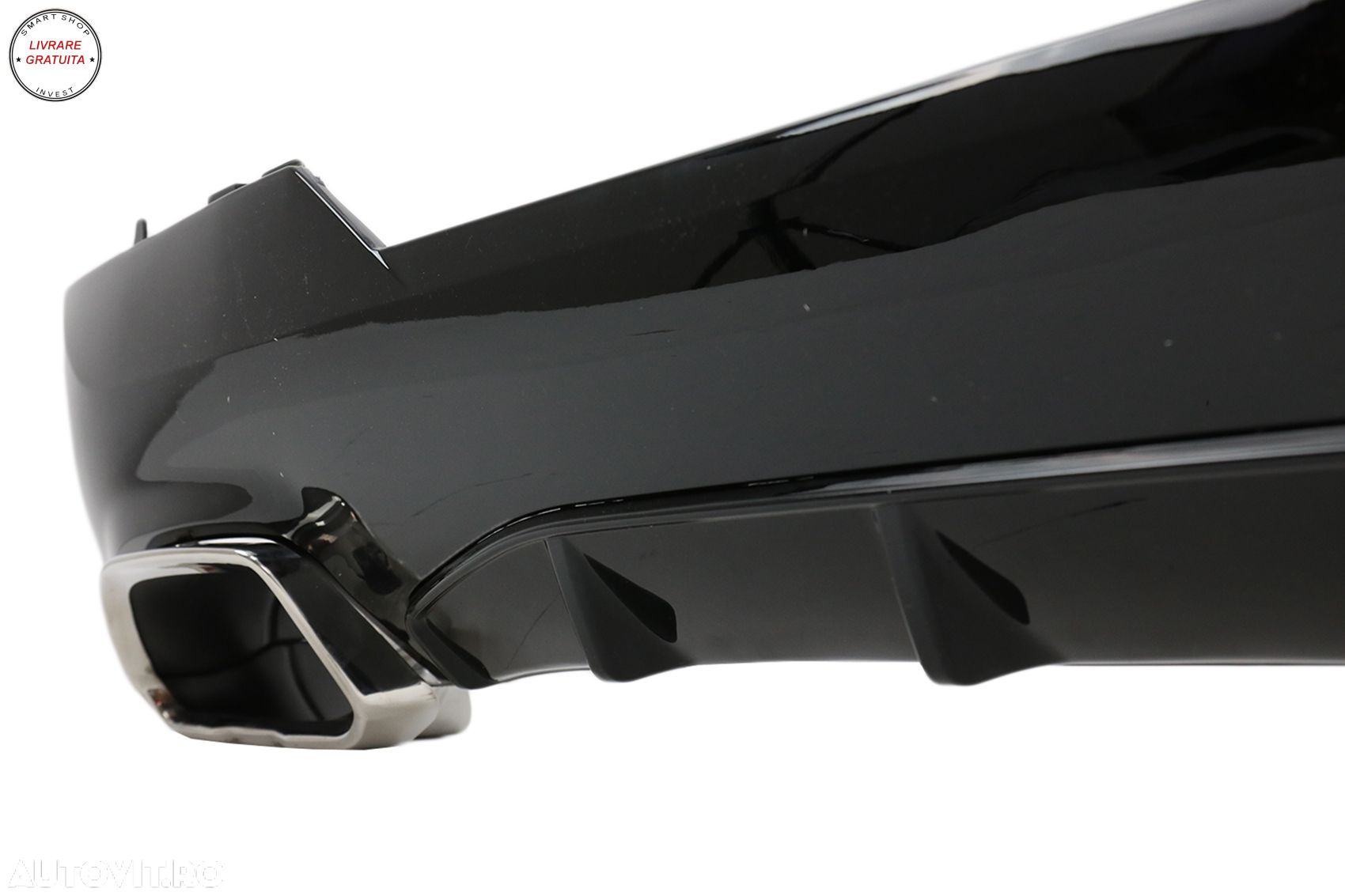 Difuzor Bara Spate cu Ornamente Evacuare Crom BMW 4 Series G22 G23 M Sport (2020-u- livrare gratuita - 2