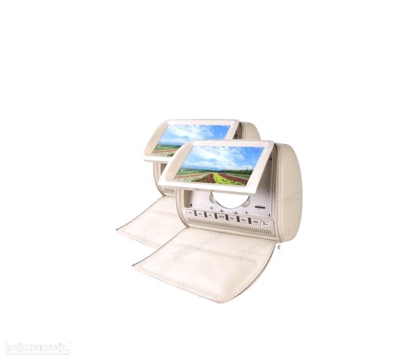 ENCOSTO DE CABEÇA MULTIMEDIA DVD 9 PULGADAS COR EM BEJE - 1