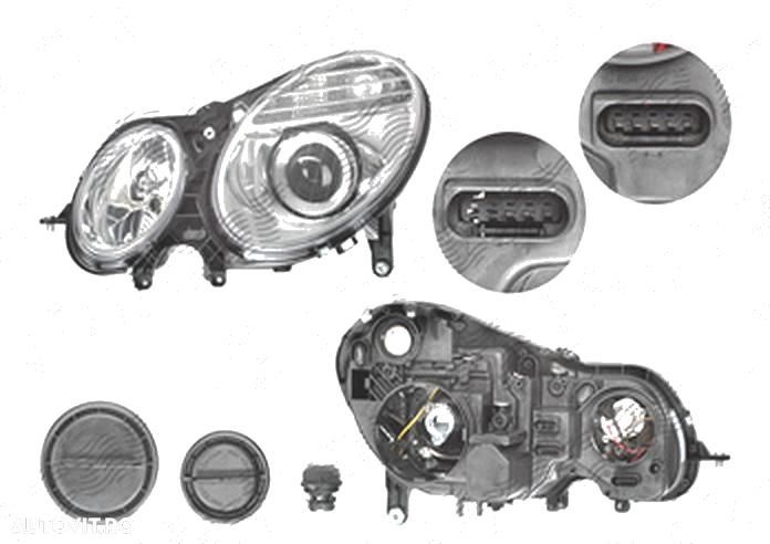 Far Mercedes Clasa E (W211) Sedan/Combi, 06.2006-12.2009, fata, stanga/dreapta, H7+H7+PY21W+W5W; electric; cu motor, DEPO - 1