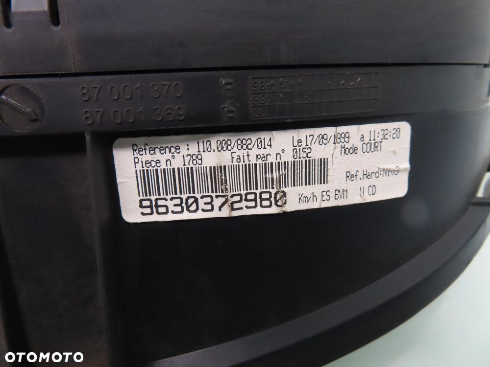 LICZNIK PEUGEOT 406 2.0 9630372980 - 5