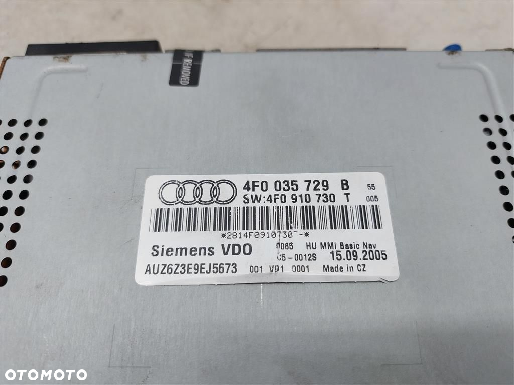 Czytnik multimadia MMI Audi A6 C6 2004-2011R  SIEMENS VDO 4F0035729B - 5