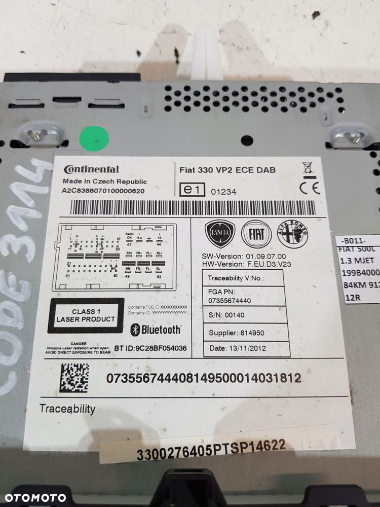 radio mp3 bluetooth kod 07355674440 fiat 500l eu - 13