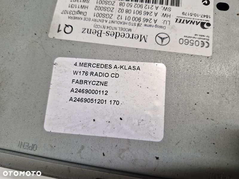 MERCEDES BENZ A-KLASA W176 RADIO CD FABRYCZNE A2469000112 A2469051201 - 6