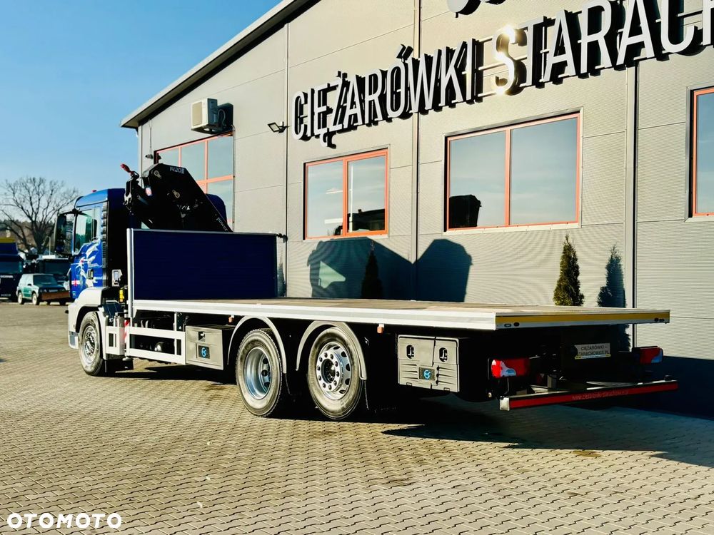 MAN TGS 26.360 // E6 // Klimatyzacja / 6x2 // platforma laweta 7,2m z HDS HMF 1420 // dzwig żuraw kran crane skrzynia uniwersalny - 14