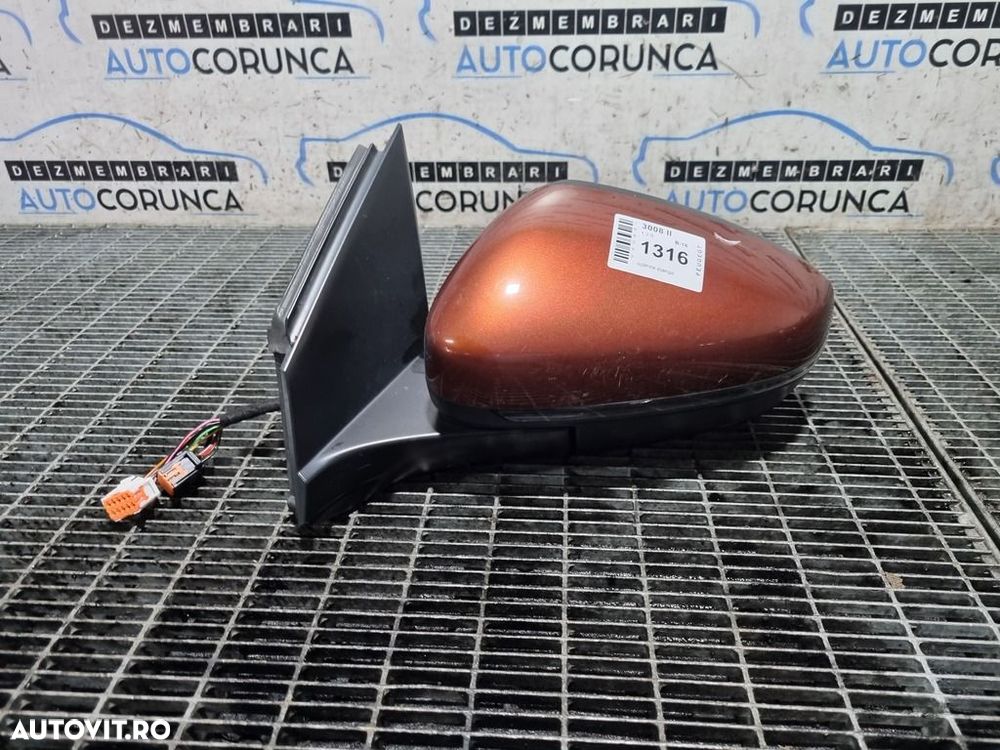 Oglinda stanga Peugeot 3008 II 2016 - 2020 4 Usi Copper Braun Perleffekt ELG (1316) ... - 1