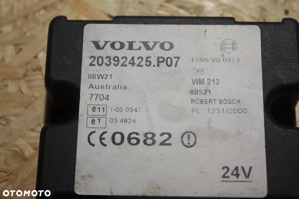 # VOLVO FH FH12 FH13 KOMPUTER MODUŁ STEROWNIK IMMO IMMOBILIZER IMMOBILIZERA 20392425-P07 - 2