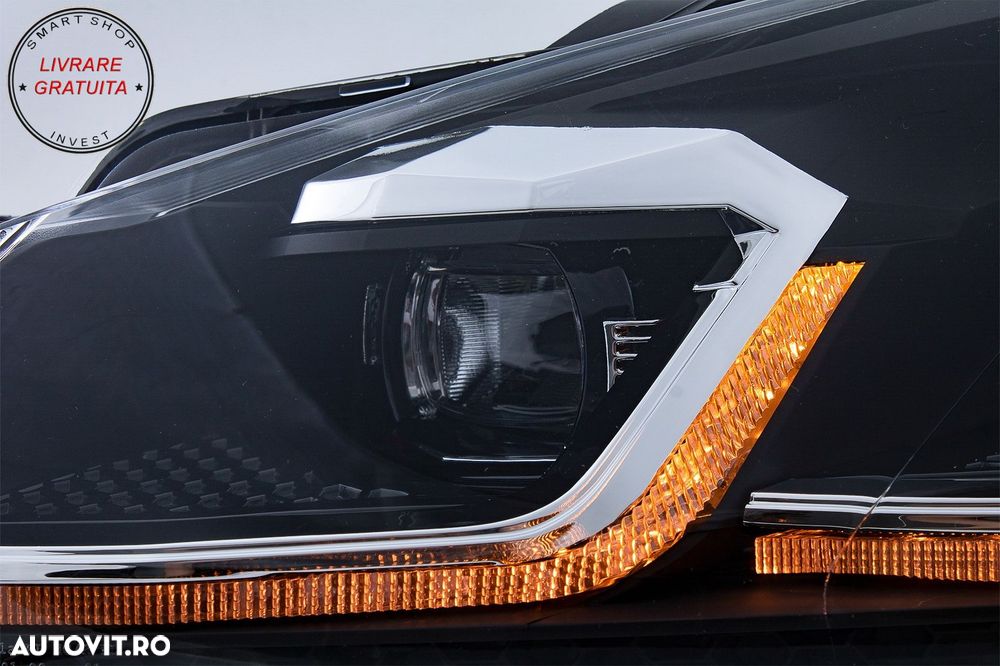 Faruri LED VW Golf 6 VI (2008-2013) Facelift G7.5 Look Silver Semnalizare Secventi- livrare gratuita - 10