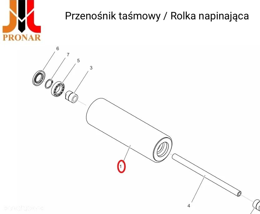 Płaszcz + tuleje łożyska (rolka napinająca) - 1