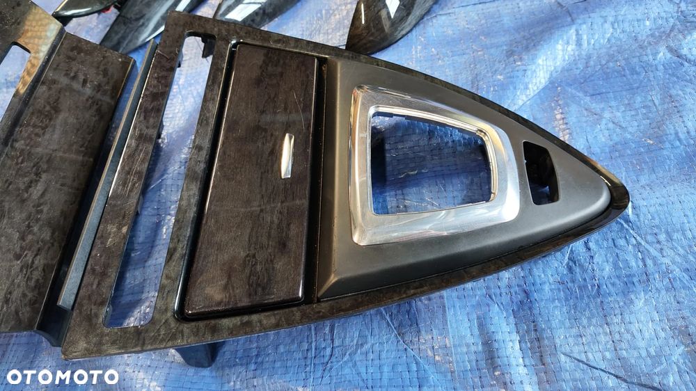DEKORY DREWNO LISTWY OZDOBNE BOCZKÓW DRZWI RAMKA BIEGÓW PANEL KONSOLI DESKI KRATKA NAWIEWU POPIELNICZKA LISTWA SCHOWKA KOMPLET BMW E63 E64 LCI LIFT ANGLIK UK - 6