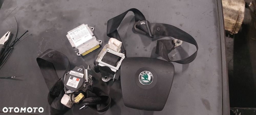 ZESTAW AIRBAG POSTRZAŁOWY SKODA OCTAVIA II 1Z0880201N 1K0909605K - 5