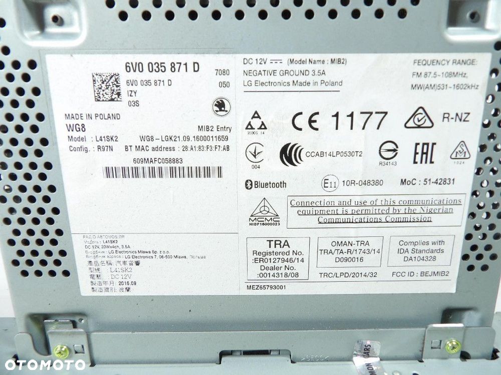 SKODA FABIA III 3 RADIO 6V0035871D - 4