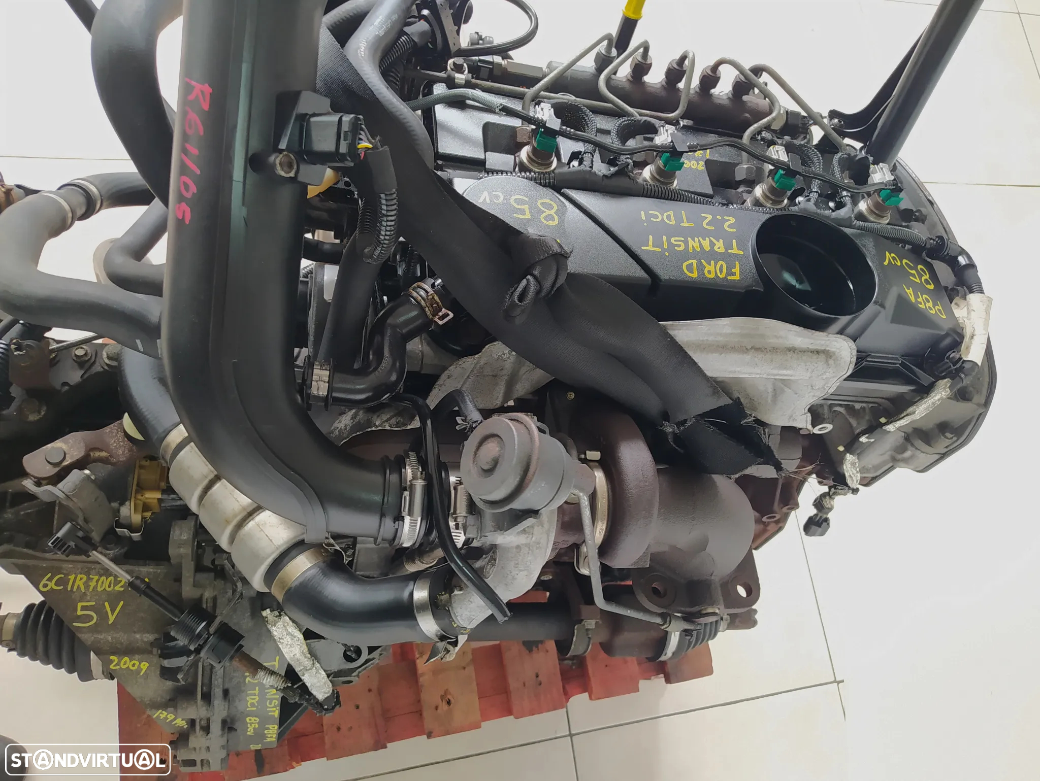 Motor Ford Transit 2.2TDCI 85cv P8FA  caixa 5 velocidades 6C1R 7002 AA - 4