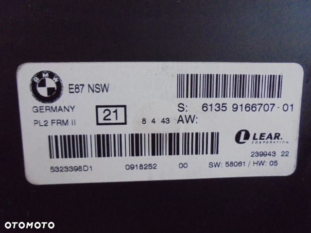moduł świateł bmw e87 NSW 9166707-01 - 1