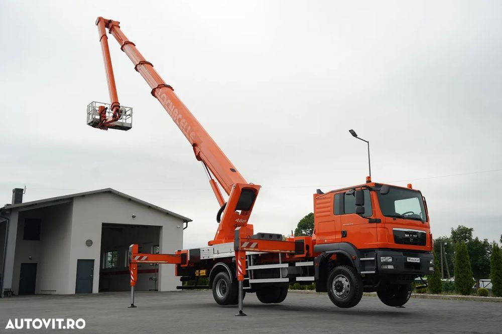 MAN TGM 18.290 / 4x4 / BRAȚ CU COLIVIE / ÎNĂLȚIME DE LUCRU 46M / MANUALĂ - 2