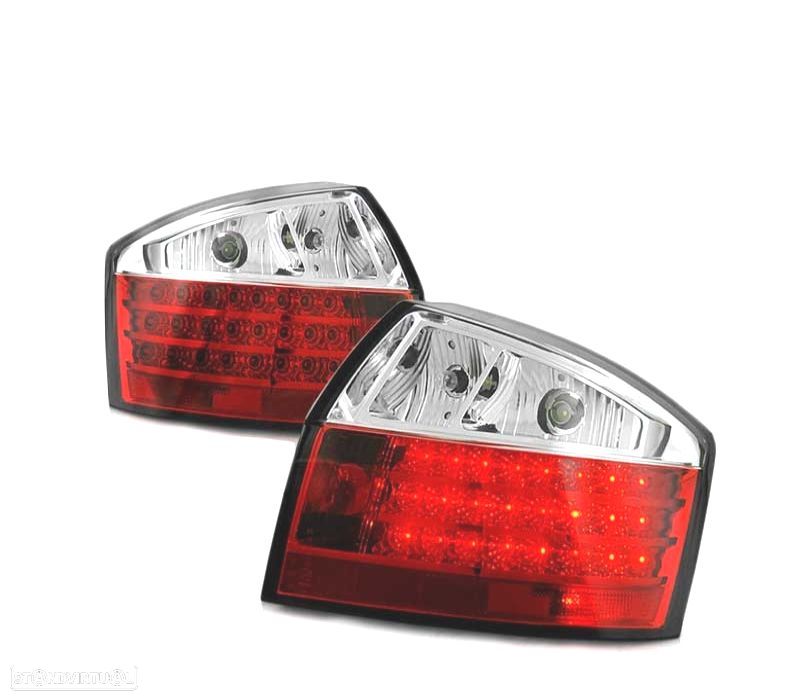 FAROLINS TRASEIROS LED PARA AUDI A4 00-04 VERMELHO BRANCO - 1